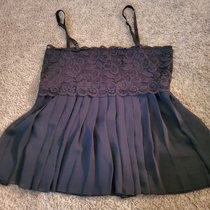 Black Intimate Lace Pleated Top